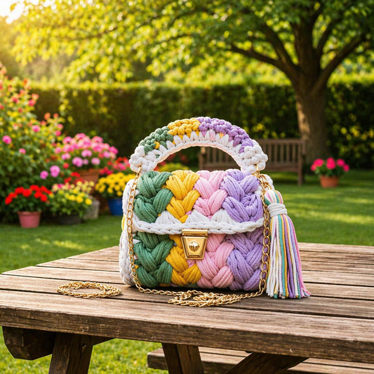 Pastel Garden Handwoven Purse
