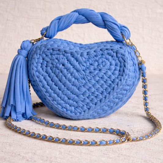 Heart Charm Crochet Handbag